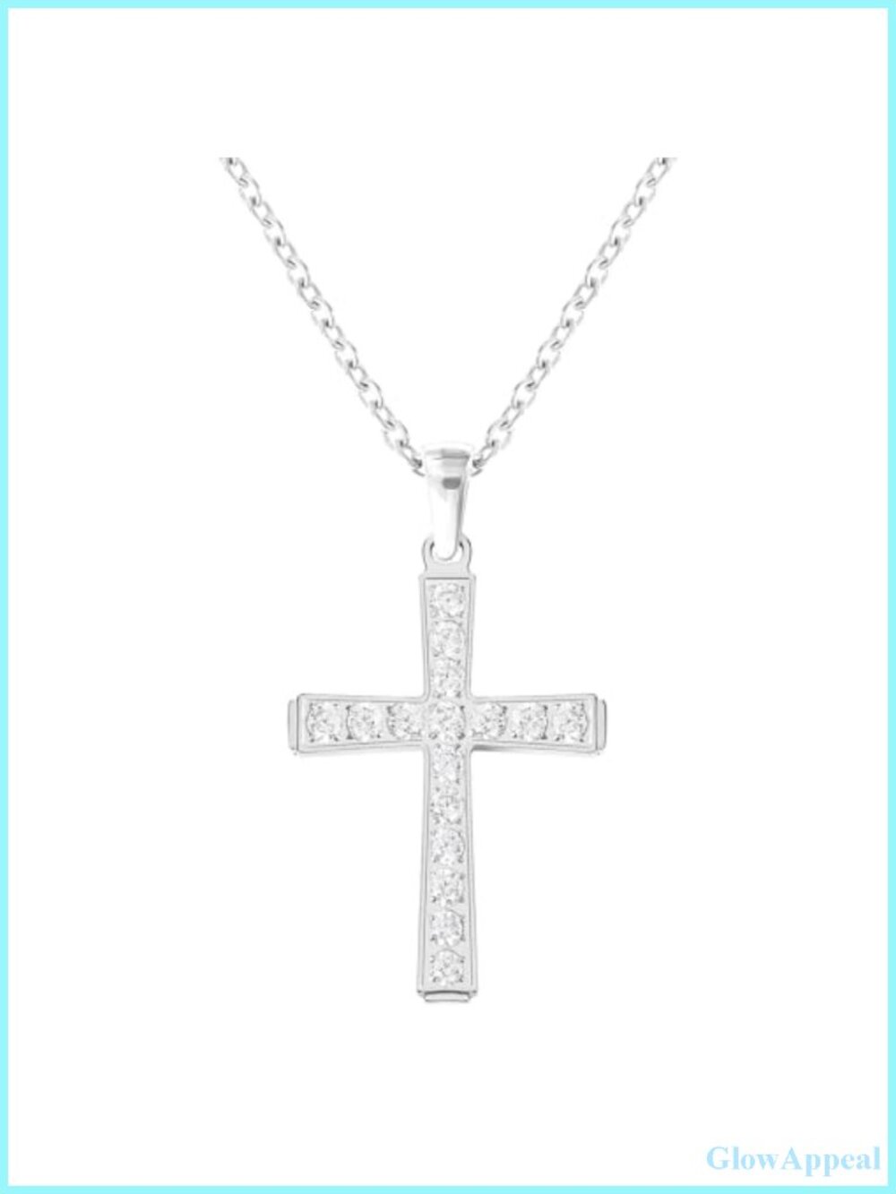 18K Gold Plated Cross Pendant Necklace Cubic Zirconia Women's Faith Jewelry